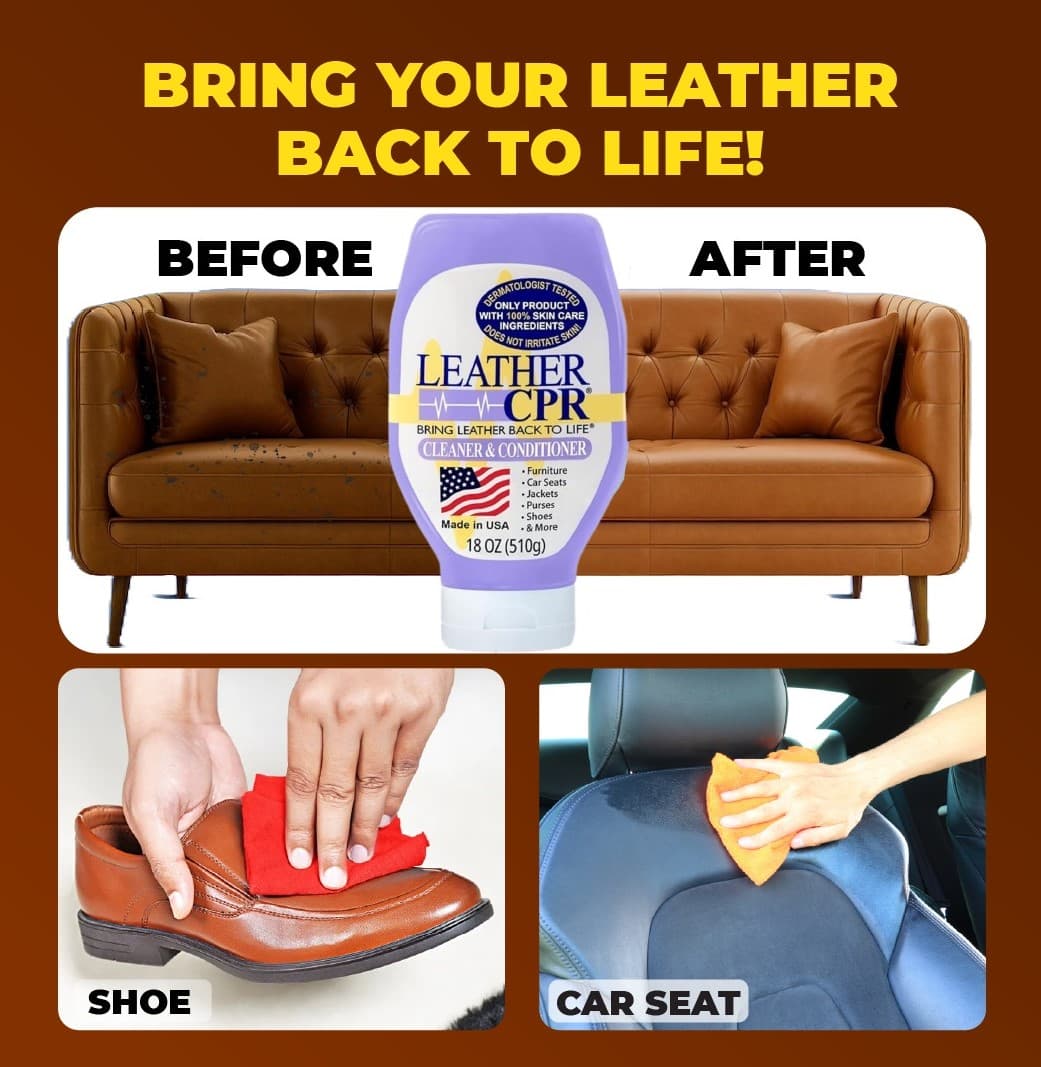 Leather CPR Cleaner & Conditioner - Restores and protects leather furniture, car seats, jackets and more